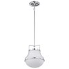 Nuvo Valdora 1-Light Pendant 10 in. Polished Nickel White Opal Glass 60/7872